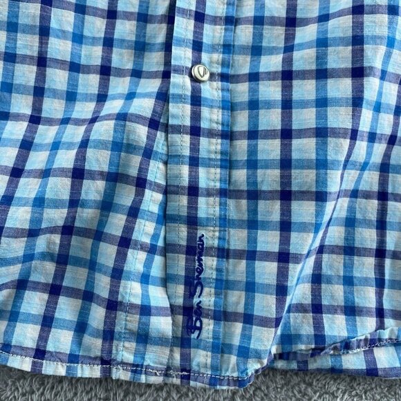 Ben Sherman Mens Blue & White Plaid Button-Up Shirt 100% Cotton XL 2119 - Picture 5 of 9